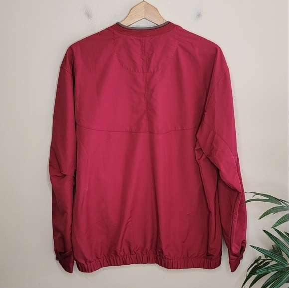Nike Golf | Red Windbreaker Pullover with Zipper Side Pockets Size Medium - Picture 6 of 6